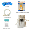 Grounding band set with its 6m wire to connect to the earth, user guide and coton bag. Blue anti static wrist strap. Bracelet de reconnexion à la terre avec cordon, testeur de prise et sac de rangement.