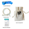 Grounding band set with its 6m wire to connect to the earth, user guide and coton bag. Blue anti static wrist strap. Bracelet élastique connecté à la terre. 