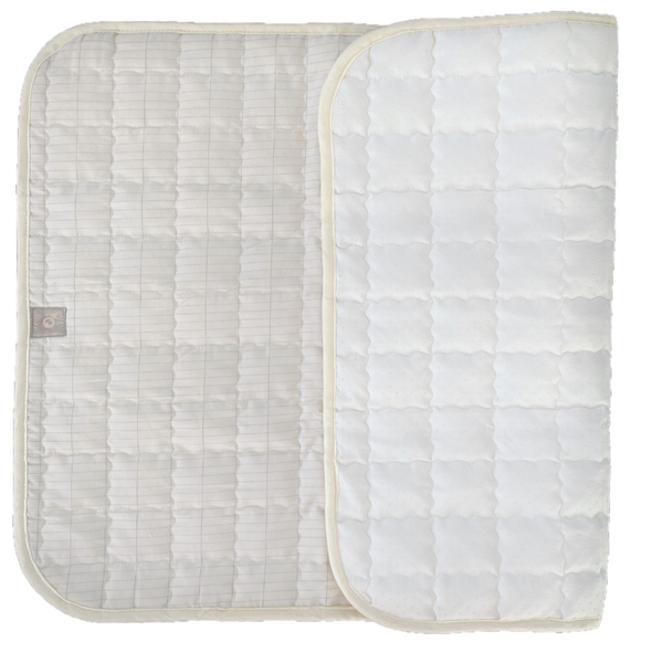 Beige Sofa throw connected to the earth for earthing or grounding. Ground connected couch cover 50 x 70 cm (35 x 27 inch)