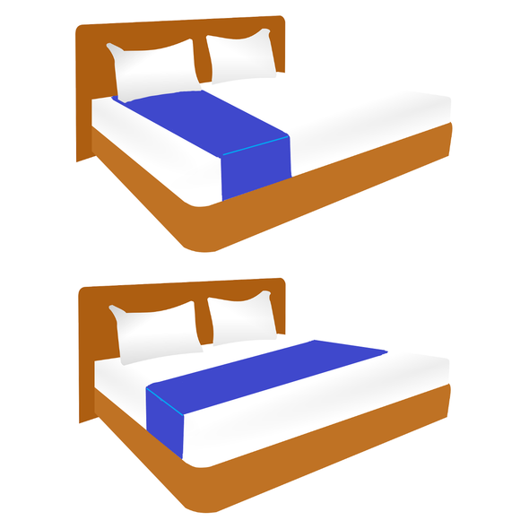 How to install the Half bed sheet (grey 90*270cm/35*106 inch). 95% cotton, 5% silver. Comment installer le demi-drap de lit reconnexion à la terre .